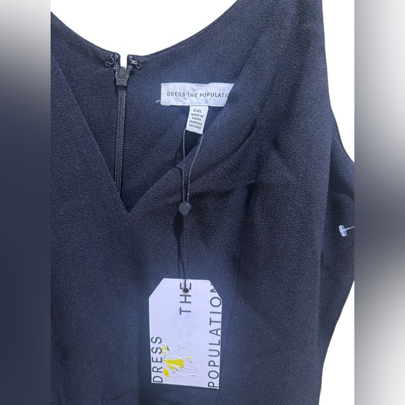 Dress the Population Iris Gown – Black Plunging Maxi Dress Size XXL NWT - Picture 7 of 9